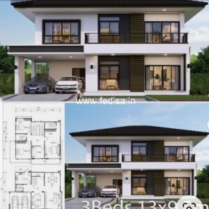 House front design  new house design duplex house design Model No - 0095