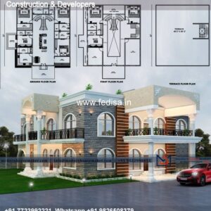 House front design  new house design duplex house design Model No - 0196