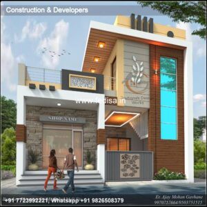 House front design  new house design duplex house design Model No - 0595