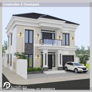 House front design  new house design duplex house design Model No - 0638