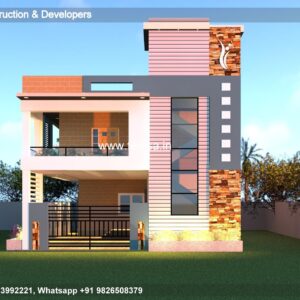 House front design  new house design duplex house design Model No - 0671